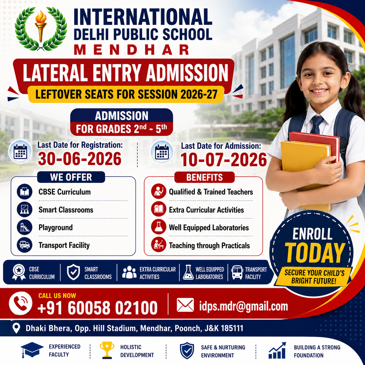 Online Admission Enquiry IDPS Mendhar School